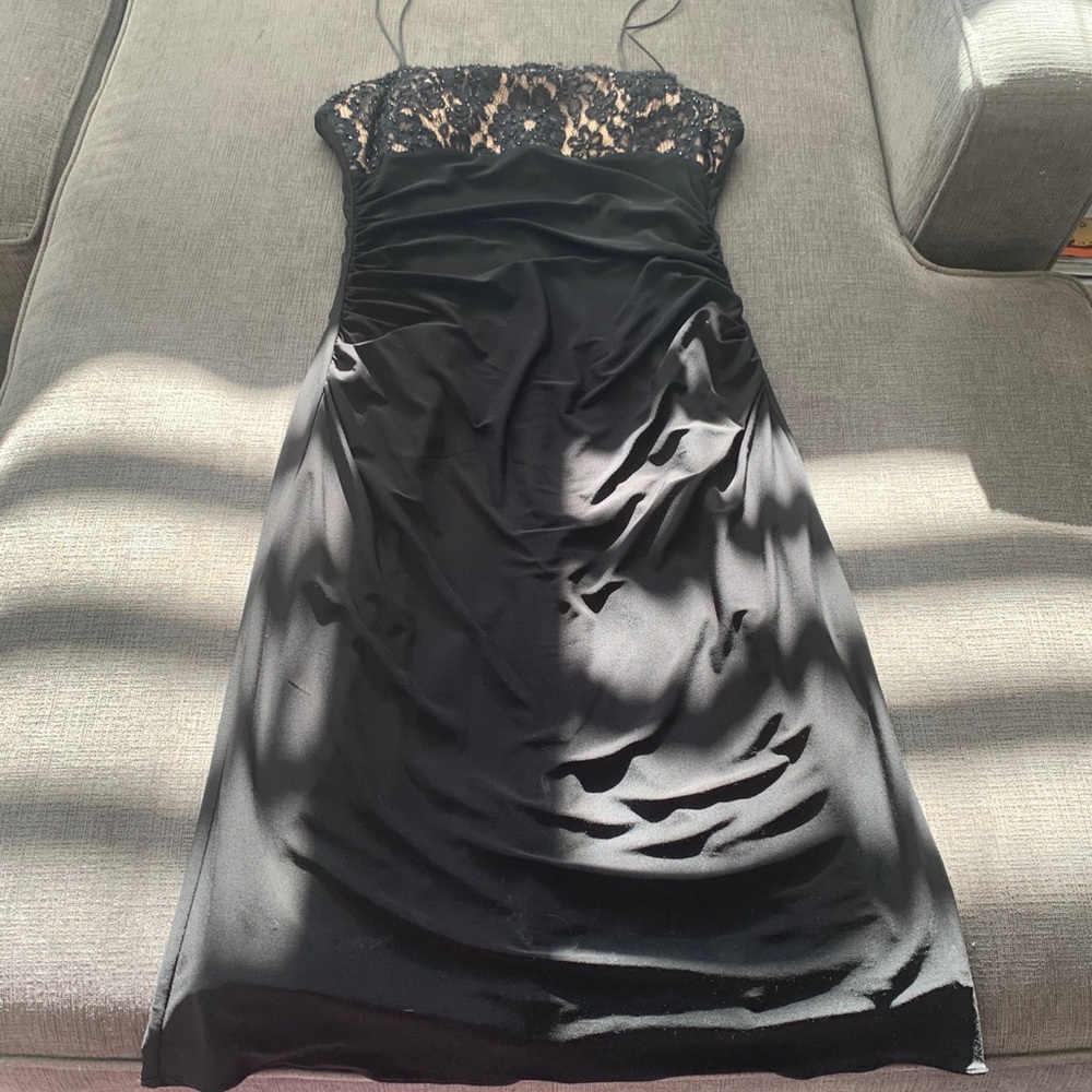 Black beautiful beaded& lace  dress